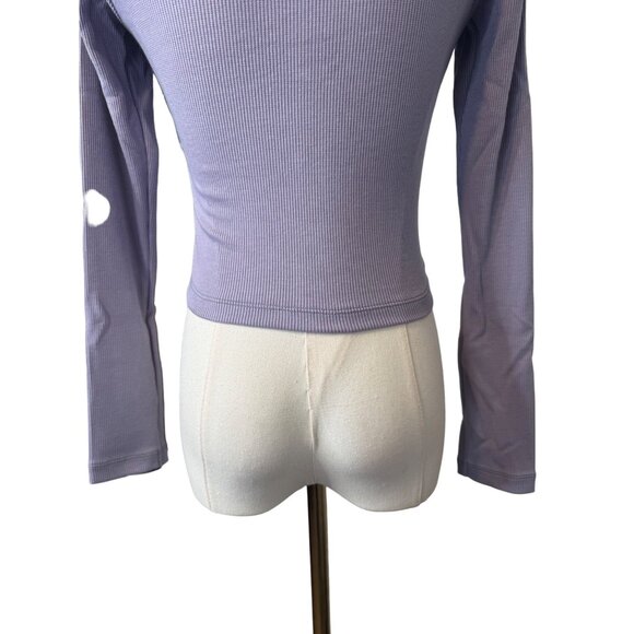 NWT Outdoor Voices XS Earl Grey Rib Cropped Cardigan - Picture 6 of 9